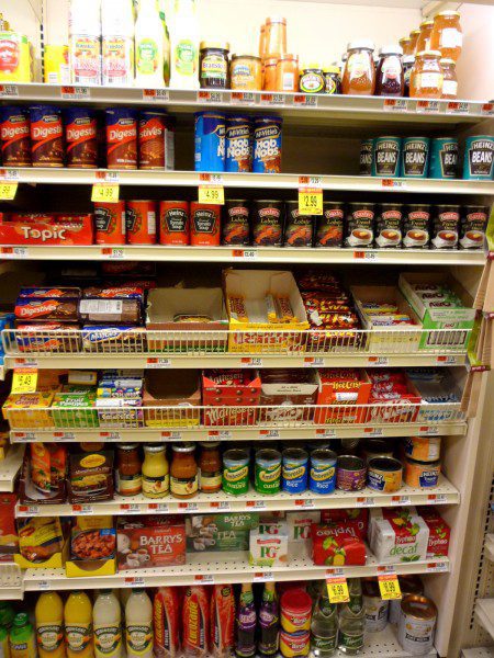 The Hefty Carbon Footprint aisle in Shaws supermarket (click to embiggen)
