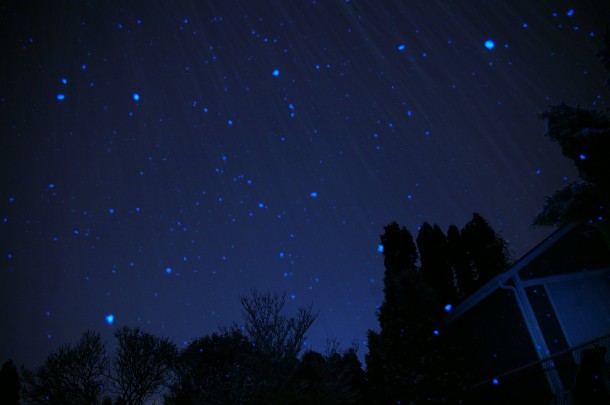 Starry snowy night